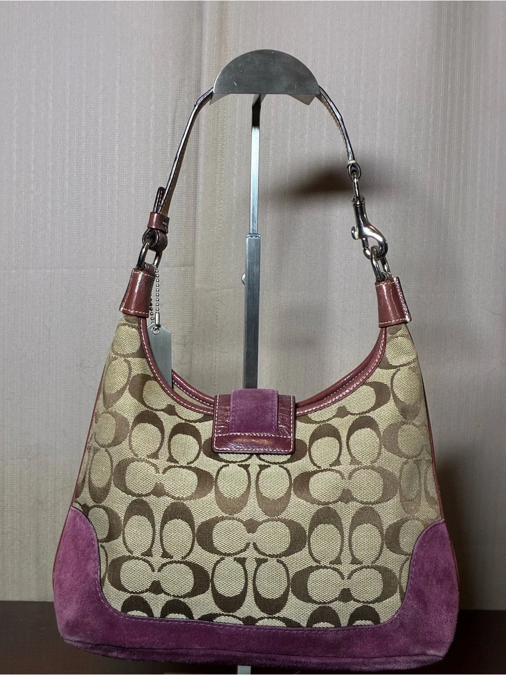 Coach Suede Leather Hobo Shoulder Bag